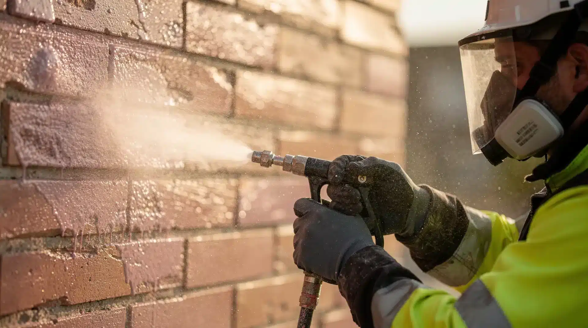 Hydrogommage d'une façade en brique foraine toulousaine