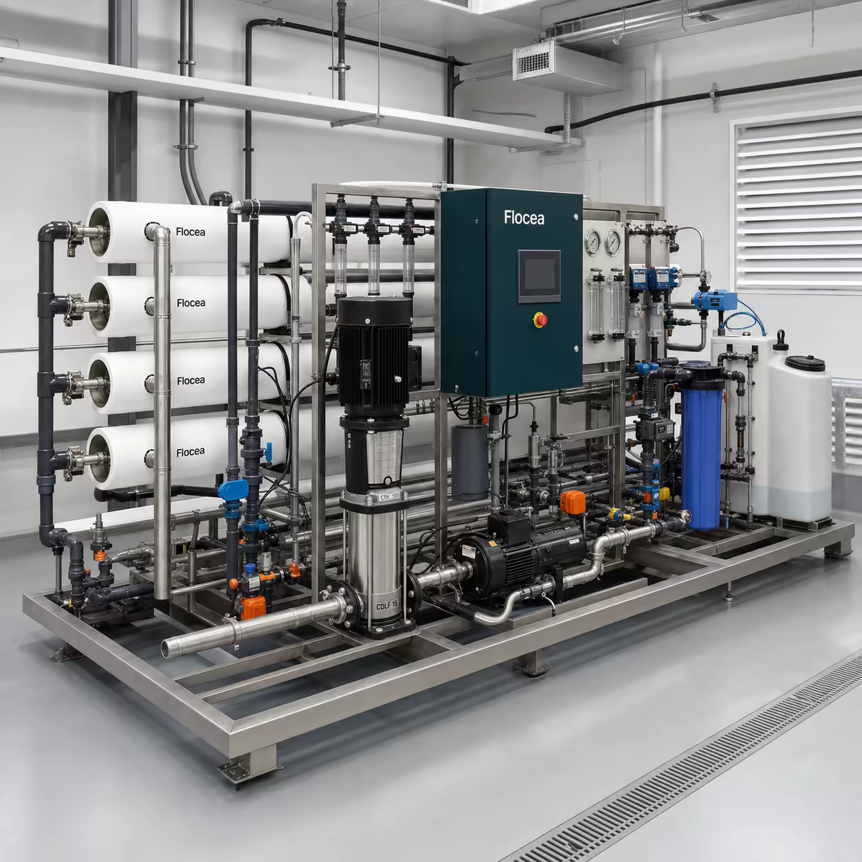 Unité industrielle de dessalement d’eau de mer par osmose inverse 1 000 L/h